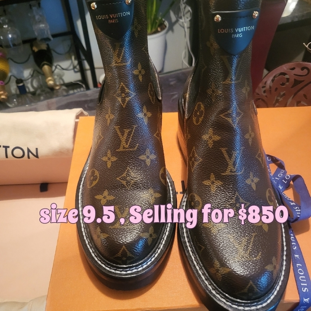 Louis Vuitton Black and Brown Monogram Men's Boots